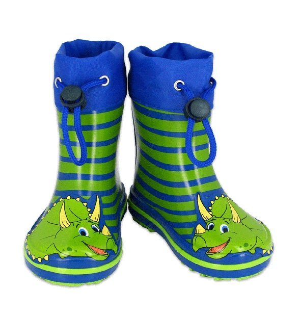 BECK KALOSZE CHŁOPIĘCE W PASKI WSUWANE Z DINOZAUREM 21 J6A