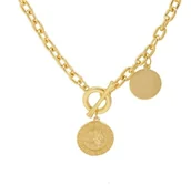 Naszyjniki - Naszyjnik toggle z monetką i blaszką(C21/WIO/02AU) - miniaturka - grafika 1