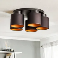 Lampy sufitowe - Lampa sufitowa Soho cylinder 5-pkt. czarna/złota - miniaturka - grafika 1