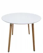 Stoły - Nowoczesny Skandynawski Biały Okrągły Stół 80 cm do Salonu Jadalni Kuchni - miniaturka - grafika 1