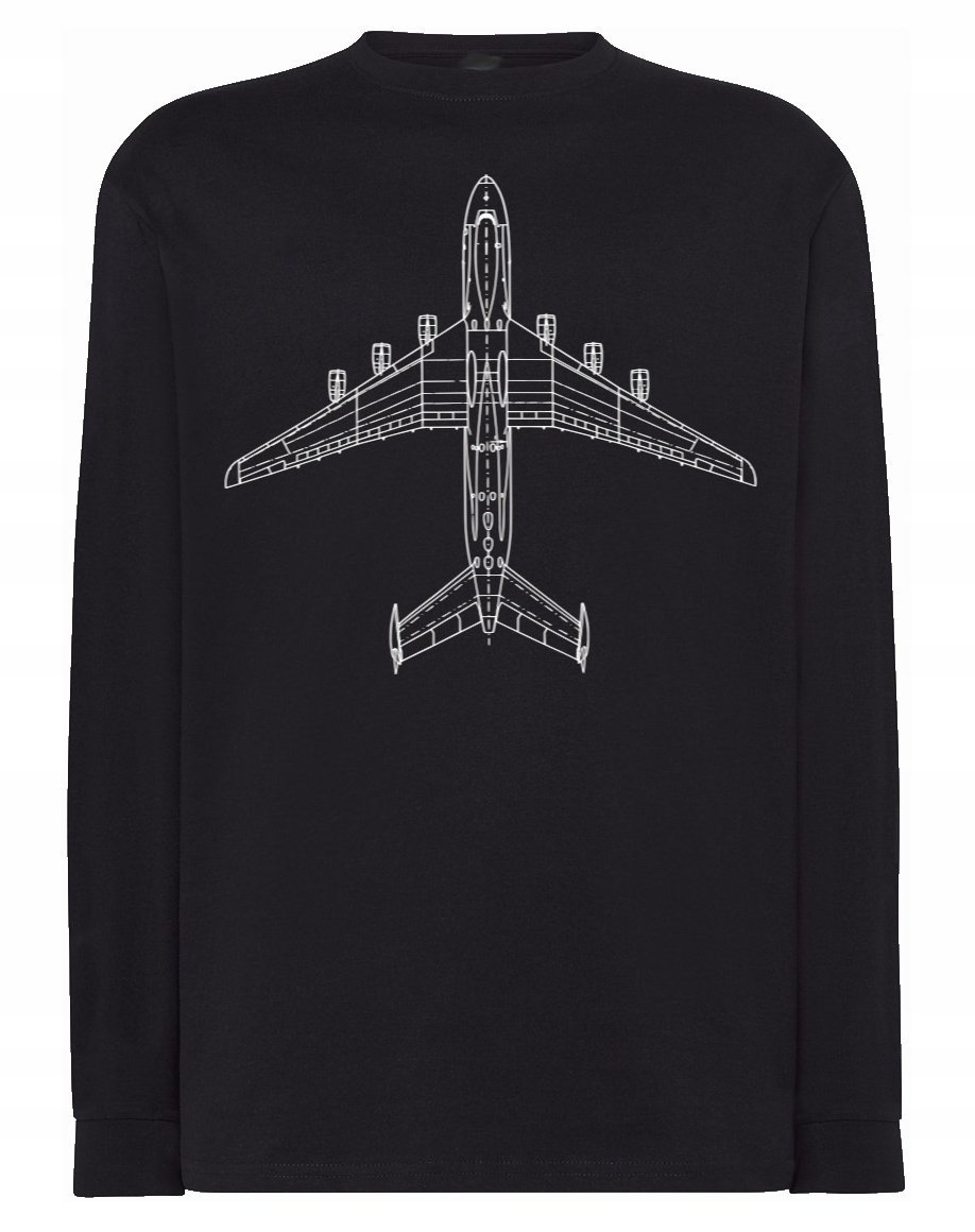 Longsleeve męski fajny nadruk SAMOLOT r.XL