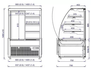 Witryna cukiernicza EPICA 0.9 MAWI - Szafy i witryny chłodnicze - miniaturka - grafika 2