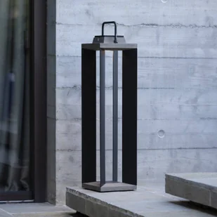 Les Jardins Latarnia solarna LED Teckalu, szary/czarny, 60 cm - Lampy ogrodowe - miniaturka - grafika 1