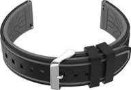 Akcesoria do smartwatchy - Pasek gumowy do zegarka U14 - czarny/szary - 24mm - miniaturka - grafika 1