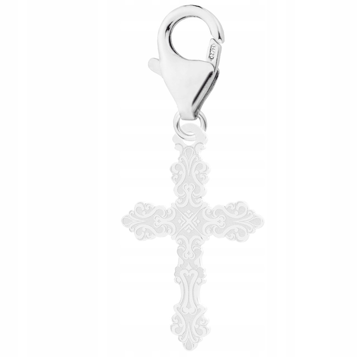 Zawieszka Srebrna Karabińczyk z Krzyżem Cross Krzyż Krzyżyk SREBRO 925