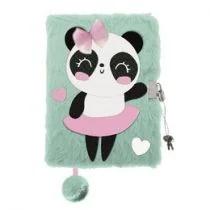St. Majewski Pamiętnik A5 Włochacz z kłódką 3D My Little Friend Panda Ballerina 96 kartek - Szkolne artykuły papiernicze - miniaturka - grafika 1