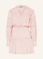 Sukienki - Neo Noir Sukienka Aran Z Koronką I Falbankami rosa - miniaturka - grafika 1
