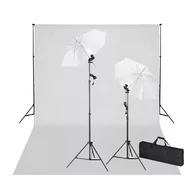 Lampy studyjne - vidaXL Zestaw studio: biae to 600x300 i owietlenie - miniaturka - grafika 1