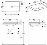 Umywalki - Koło Laufen Kartell Umywalka wisząca 46x28x12 cm z otworem na baterię biała H8153350001111 H1106 - miniaturka - grafika 1