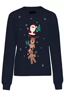 Bluzy damskie - ONLY Damska bluza Onlyda Xmas L/S O-Neck SWT, Night Sky/Print:Friends, XS - miniaturka - grafika 1