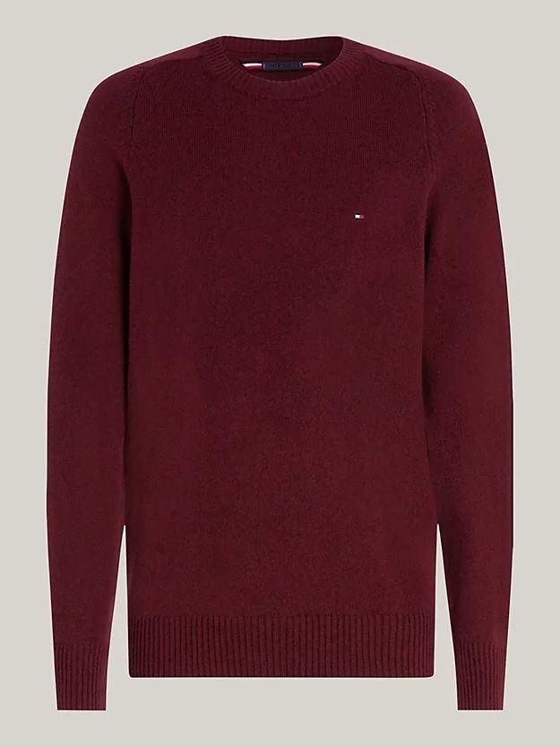 maglie uomo tommy hilfiger mw0mw36535 lambswool tvy deep rouge htr