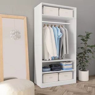 vidaXL vidaXL Szafa, biała, 100x50x200 cm, płyta wiórowa - Szafy - miniaturka - grafika 1