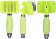 Szczotki i furminatory - Springos Szczotka do sierści psa i kota samoczyszcząca ze stali nierdzewnej zielona UNIWERSALNY - miniaturka - grafika 1