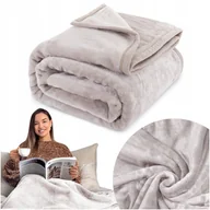 Koce - Koc 200x220 akrylowy jednolity ciepły GRUBY pled na łóżko YASEMIN szary - miniaturka - grafika 1