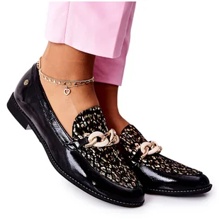 Damskie Półbuty Maciejka Lakierowane Loafery Czarne 4099B-01/00-1 - Półbuty damskie - miniaturka - grafika 1