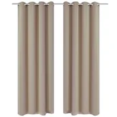 Zasłony - vidaXL Zasłony zaciemniające z kółkami, 2 szt., 135x175 cm, kremowe - miniaturka - grafika 1