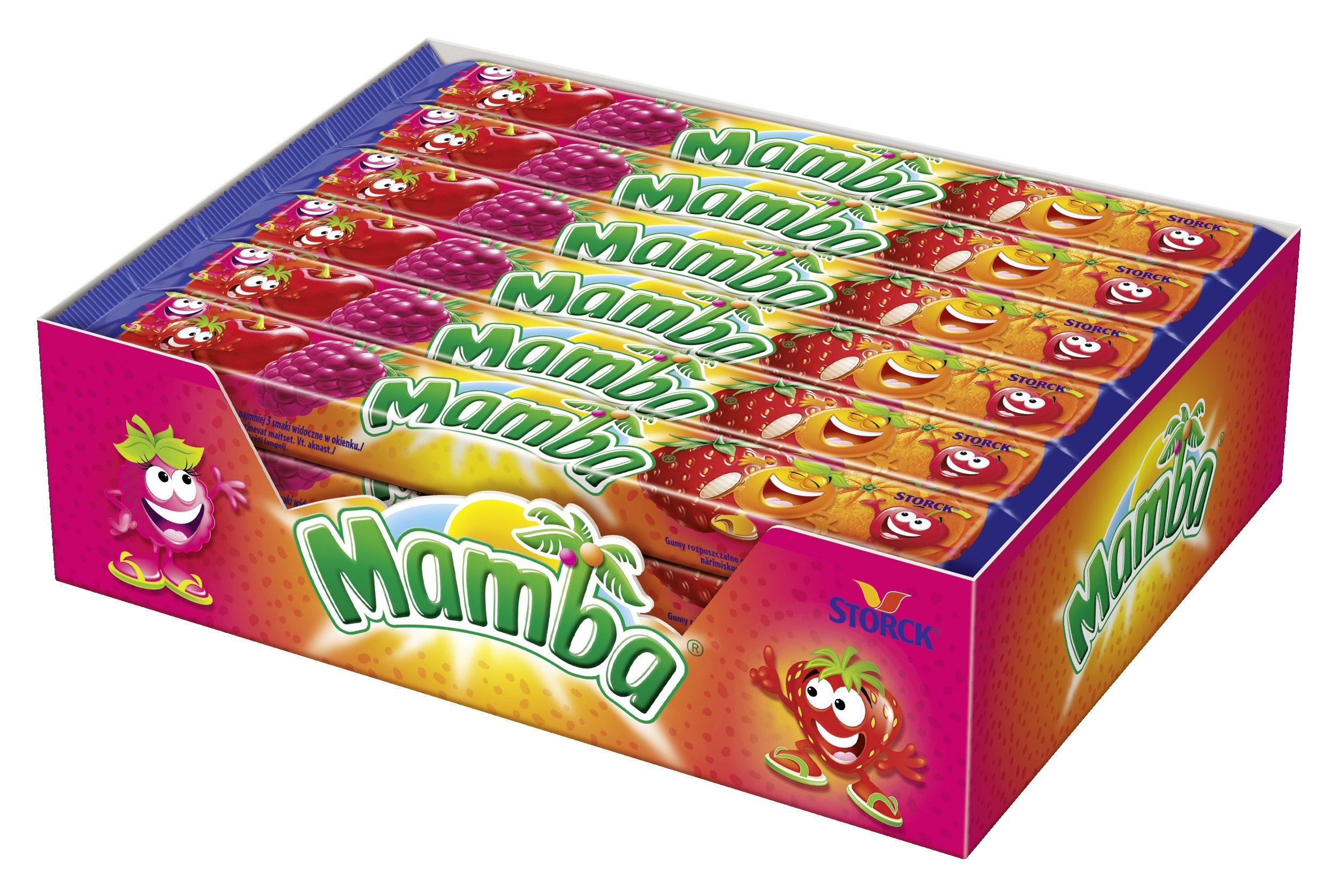 Mamba Gumy rozpuszczalne o smakach owocowych 106 g (4 x 26,5 g)