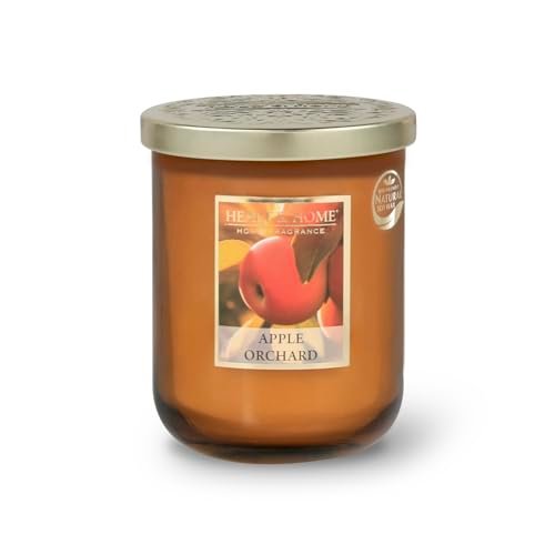 HEART & HOME - Świeca zapachowa z naturalnego wosku sojowego do domu, duży słoik jabłkowy z sadu, czas palenia 75 godzin, prezent, dekoracja i perfumy do domu, szklany słoik