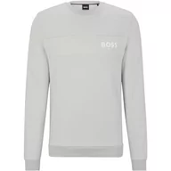 Bluzy męskie - BOSS Męska bluza dresowa z kapturem, Light/Pastel Grey57, M - miniaturka - grafika 1