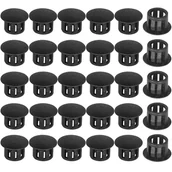 Śruby i nakrętki - Zaślepki końcowe - Zamykane okrągłe zaślepki - do rur słupków ogrodzeniowych meblowych - 12 mm, 30 szt. - Czarne - miniaturka - grafika 1