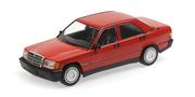 Samochody i pojazdy dla dzieci - Minichamps Mercedes Benz 190E (W201)  1982 Red 1:18 155037000 - miniaturka - grafika 1