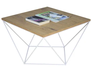 Kwadratowy stolik kawowy dąb lancelot + biały F3-C11 - Ławy i stoliki kawowe Kwadratowy stolik kawowy dąb lancelot + biały F3-C11 - Ławy i stoliki kawowe - miniaturka - grafika 1