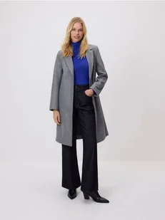 Reserved - Flauszowy płaszcz - szary - Płaszcze damskie - miniaturka - grafika 1