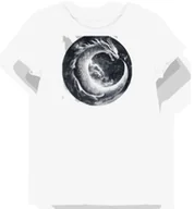 Koszulki i topy damskie - Koszulka damska biała z motywem srebrzystego smoka S - miniaturka - grafika 1