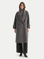 Płaszcze damskie - ViCOLO Płaszcz wełniany TF0050 Szary Regular Fit - miniaturka - grafika 1