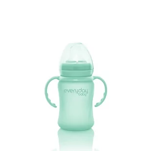 Everyday Baby Butelka szklana z ustnikiem niekapkiem 150ml miętowa - Kubki dla dzieci - miniaturka - grafika 1