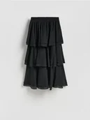 Spódnice - Reserved - Spódnica z falbanami - czarny - miniaturka - grafika 1