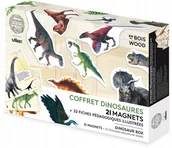 Klocki - Vilac Magnesy drewniane Dinozaury z kartami edukacyjnymi +3 - miniaturka - grafika 1