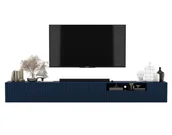 Szafki RTV - Szafka RTV Glamour Wisząca Komoda RTV Granatowy MAT 300 cm Ryflowane Fronty - miniaturka - grafika 1