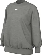 Bluzy damskie - Nike Sportswear Phoenix Bluza damska z polaru oversize z okrągłym dekoltem, Dk Grey Heather/Sail, FZ4270-063, S - miniaturka - grafika 1