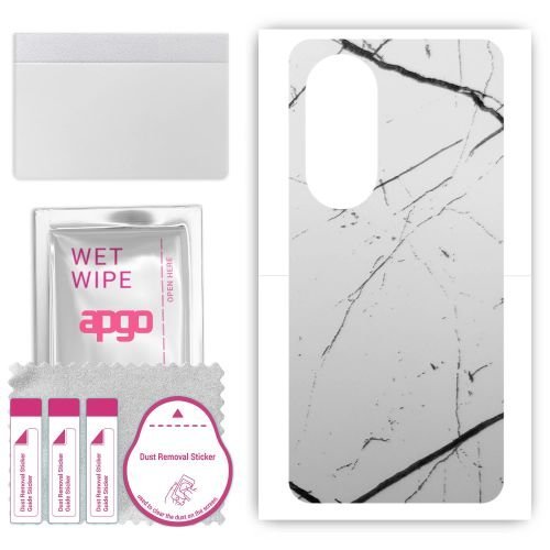 folia naklejka skórka strukturalna na TYŁ do Vivo S19 Pro - Marmur Biały - apgo SKINS