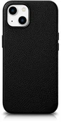 Etui i futerały do telefonów - iCarer Litchi Premium Leather Case skórzane etui iPhone 14 magnetyczne z MagSafe czarny (WMI14220709-BK) - miniaturka - grafika 1