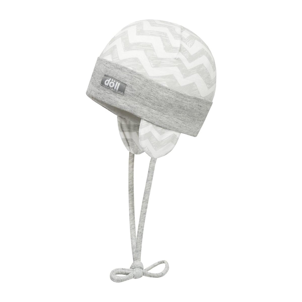 Niemowlęca czapka wiązana szara Döll