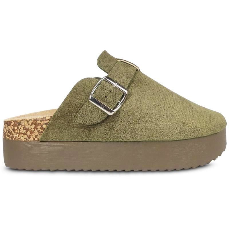 Klapki Damskie Na Platformie Zielone Eleganckie Modne Stylowe Zamszowe Na Korkowej Podeszwie Grubej Lekkie Wygodne Skórzane 36