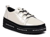 Półbuty damskie - Półbuty damskie na platformie skórzane beżowe S.Barski LR592B -41 - miniaturka - grafika 1