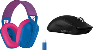 Logitech G435 Niebieskie 981-001062 + G PRO X SuperLight 2 910-006630 - Myszki - miniaturka - grafika 1