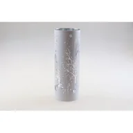 Ozdoby bożonarodzeniowe - Świecznik szklany LED 8 x 20 cm szary - miniaturka - grafika 1