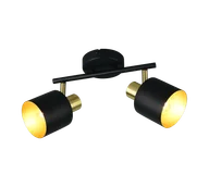 Lampy sufitowe - EVA 868800280 czarno-złota lampa ścienna sufitowa 2xE14 - miniaturka - grafika 1