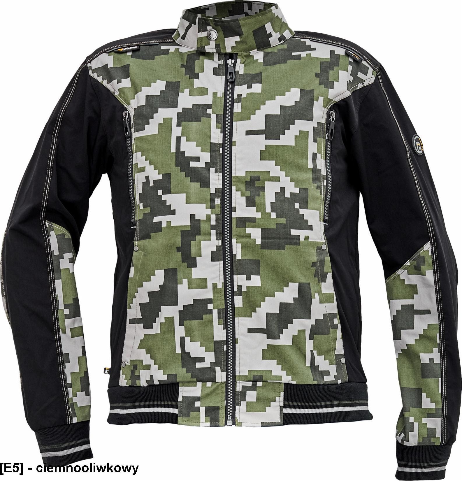 CERVA NEURUM CAMOUFLAGE kurtka - męskia kurtka robocze ze stójką, 4 kieszenie, elastyczny materiał Trifibetex, nadruk moro, - ciemnooliwkowy 60