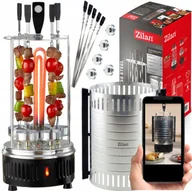 Grille elektryczne - Kontaktowy grill elektryczny Zilan Vertical Barbecue srebrny/szary 900W - miniaturka - grafika 1