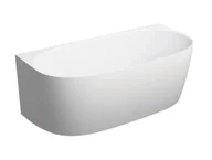 Wanny - Omnires Wanna przyścienna Valencia M+ 148x77 cm owalna odlew mineralny biały mat VALENCIA148WPBM - miniaturka - grafika 1