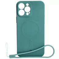 Etui i futerały do telefonów - Etui Bizon Case Silicone MagSafe do iPhone 13 Pro Max, ciemnozielone - miniaturka - grafika 1