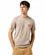Koszulki męskie - T-shirt Wrangler SMALL LOGO TEE 112362815 Timberwolf XL - miniaturka - grafika 1