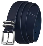 Paski - Wąski pasek damski do spodni PETERSON elegancki srebrna klamra casualowy do sukienki klasyczny granatowy - miniaturka - grafika 1