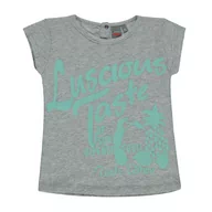 Bluzki damskie - Dziewczęca Bluzka Z Krótkim Rękawem, szary, rozmiar 92 - miniaturka - grafika 1