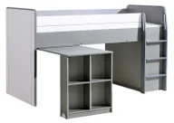 Łóżka dla dzieci i młodzieży - Łóżko piętrowe 90x200 z biurkiem Gumi G15 Biały/Antracyt - miniaturka - grafika 1